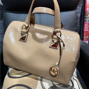 Michael Kors Glossy Beige Satchel